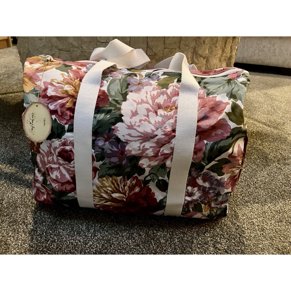 NWT Vintage "ONCE UPON A ROSE" Floral Medium Tote‎ Bag